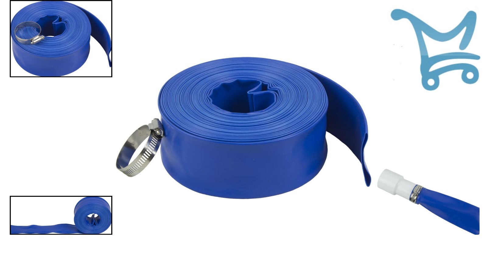 Heavy-Duty Vinyl Swimming Pool Backwash Hose 2-Inch x 50 Feet for Inground