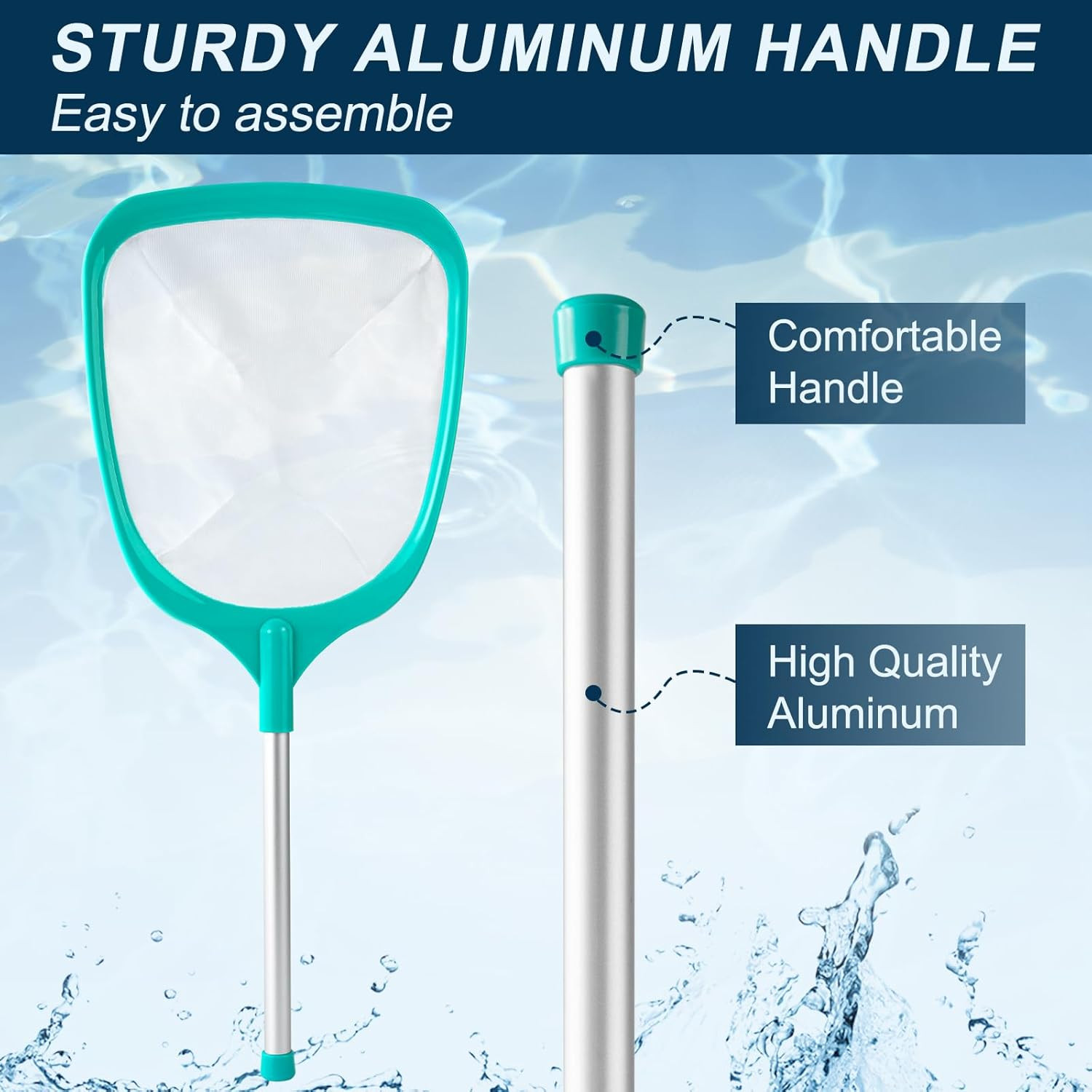 Pool Skimmer – Pool Net with Reinforced Frame & Ultra Fine Mesh, Large Capacity