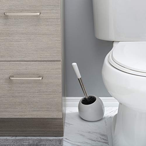 Ceramic Dome Brush & Holder Set, Decorative, Modern, 1 Count (Pack of 1) White