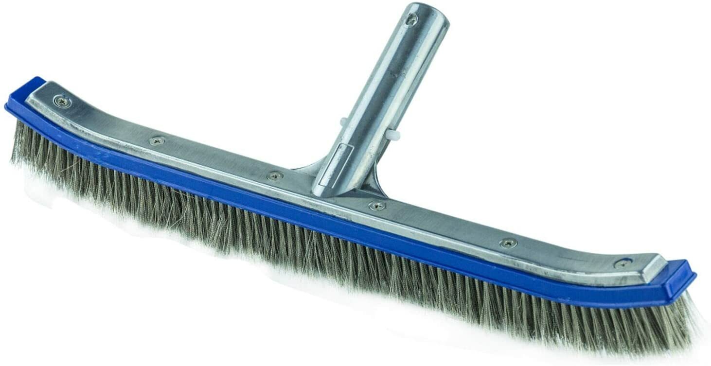 18&Prime; Aluminum Inground Swimming Pool Brush with Stainless Steel Bristles