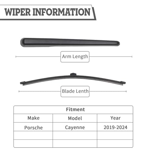 Rear Wiper Arm & Blade Kit,Exact-Fit Replacement for Porsche Cayenne 18-22