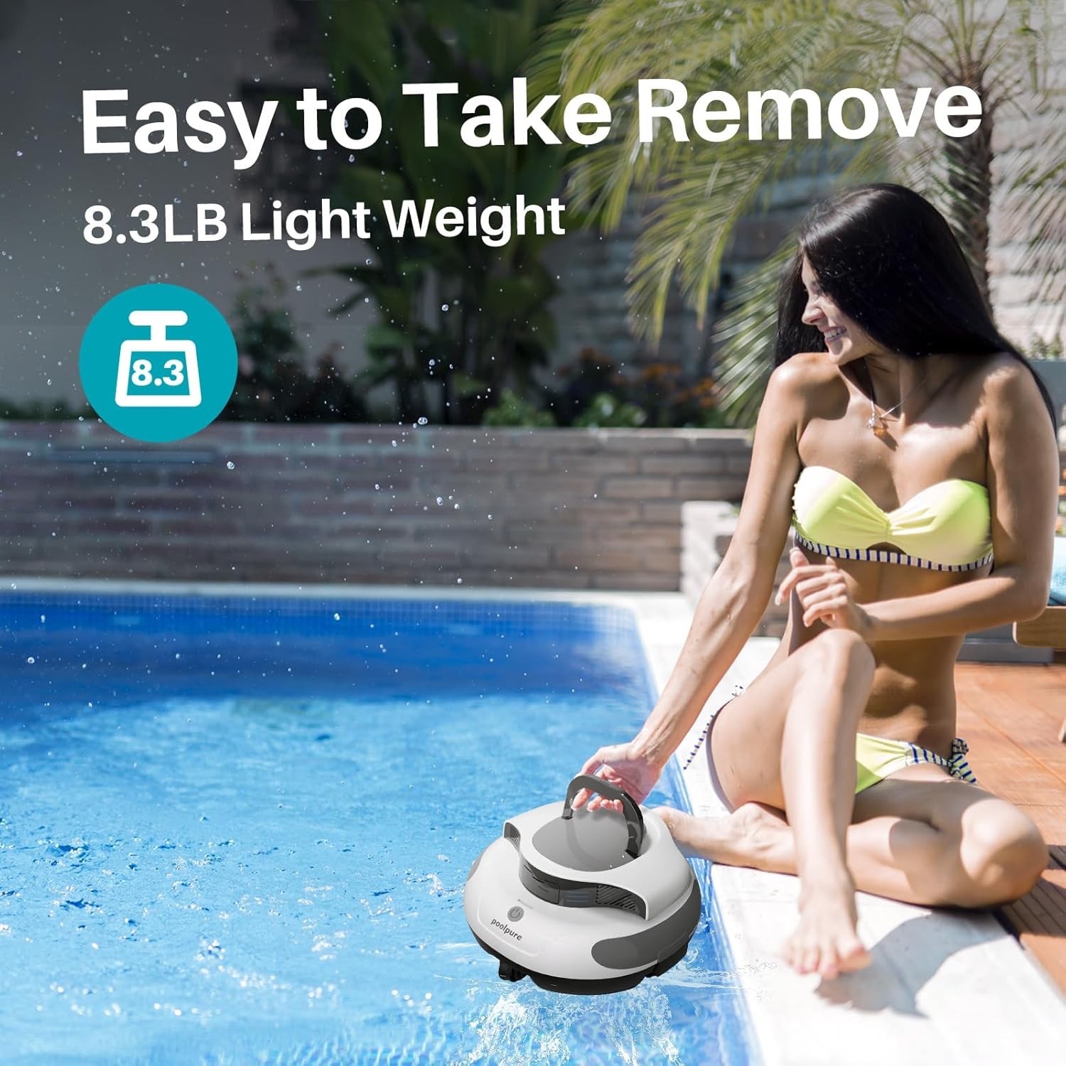 PoolPure Aquaguard SE II 2026 Upgrade Cordless Robotic Pool Cleaner w/5000mAh