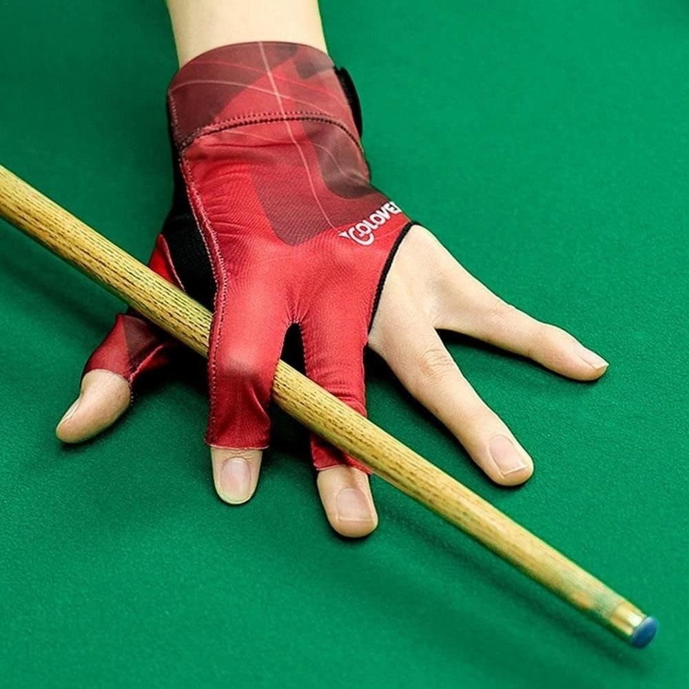 2 PCS Breathable Pool Gloves, Spandex Snooker Left Hand Three Fingers Glove, …