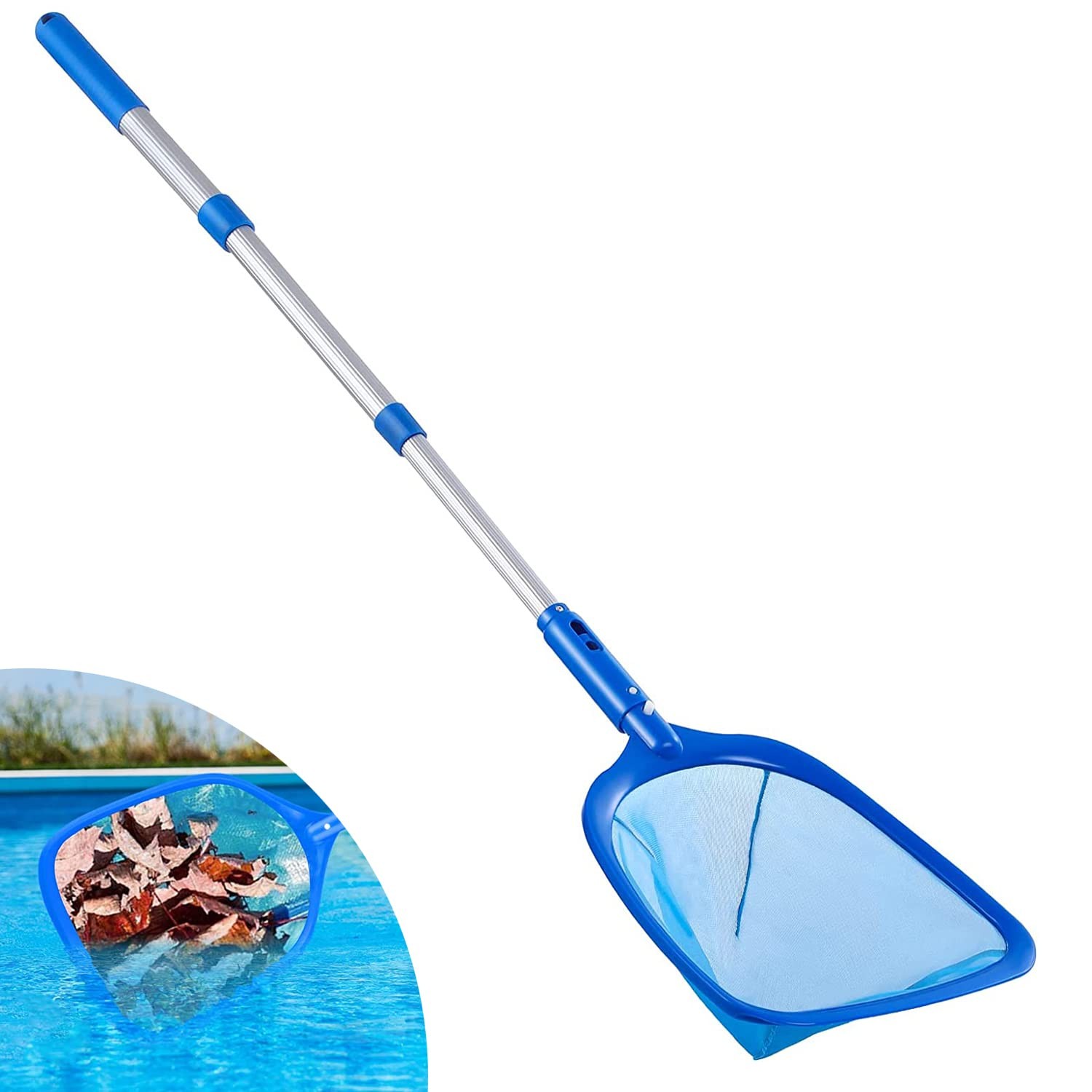 Pool Nets for Cleaning with 3 Section Pole – Swimming Pools & Outdoor Ponds S…