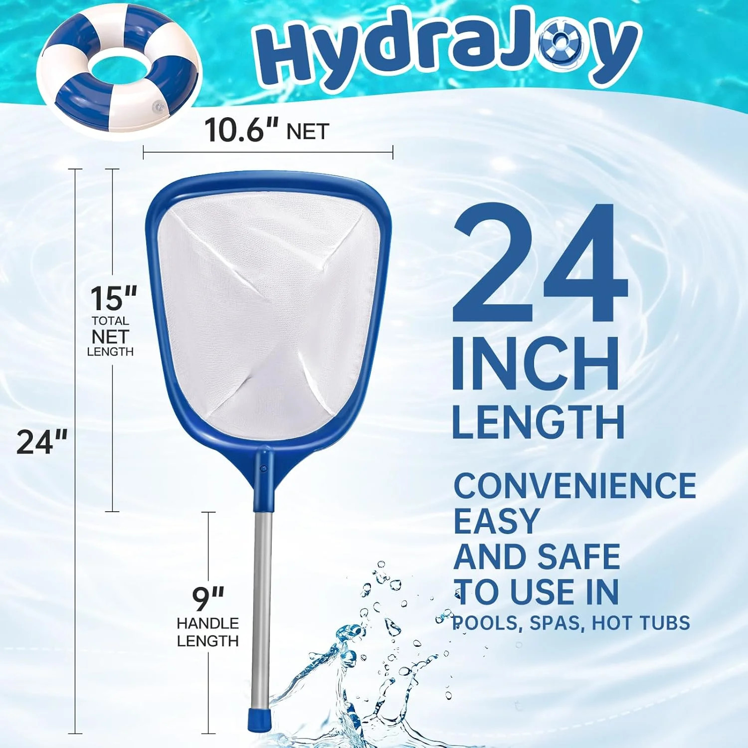 Pool Net, Professional Swimming Pool & Hot Tub Skimmer Net Accessories, Pool Lea