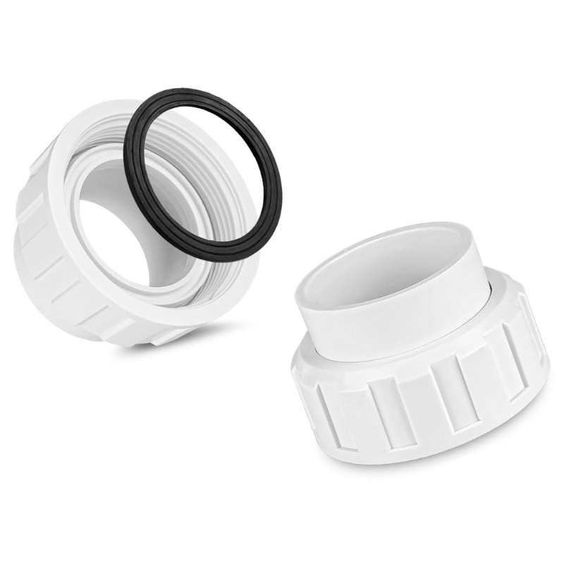 Pool Pipe Union Replacement Set with Sealing Washer for Home Pools Connection