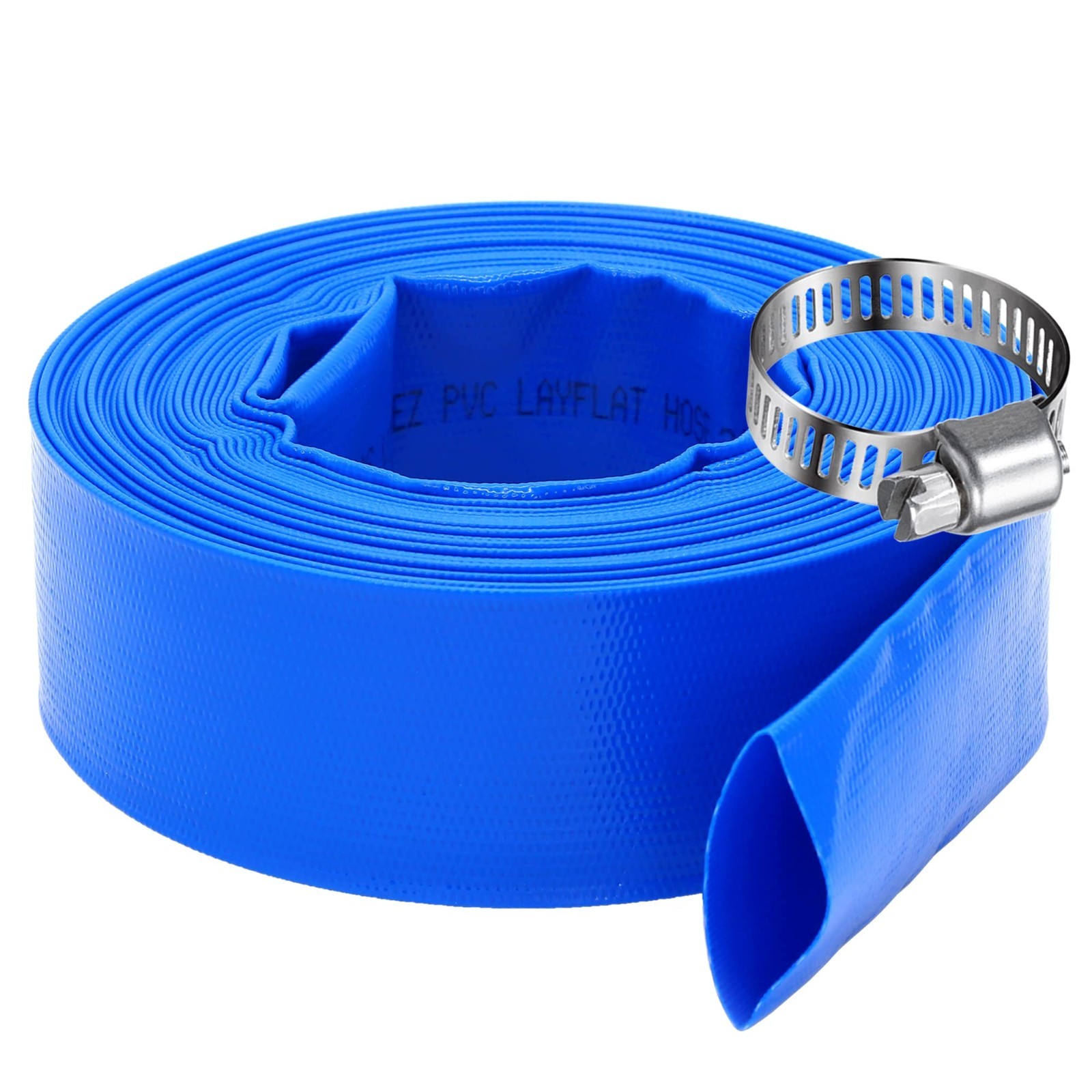 Heavy Duty 2.5&Prime; x 25ft Backwash Hose – Reinforced PVC Lay Flat Water Discharge f