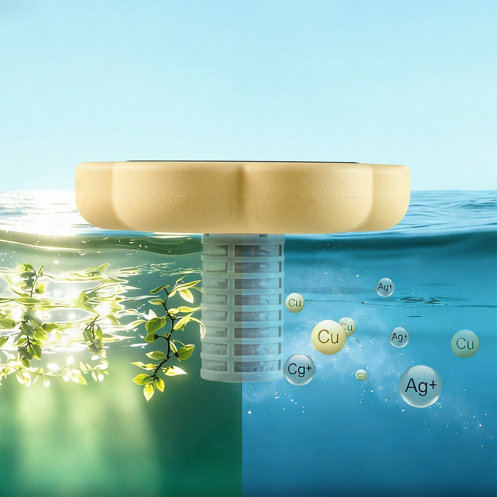 Uimoso Solar Pool Ionizer with Copper Design for Pools Up to45000 Gallons,Yellow