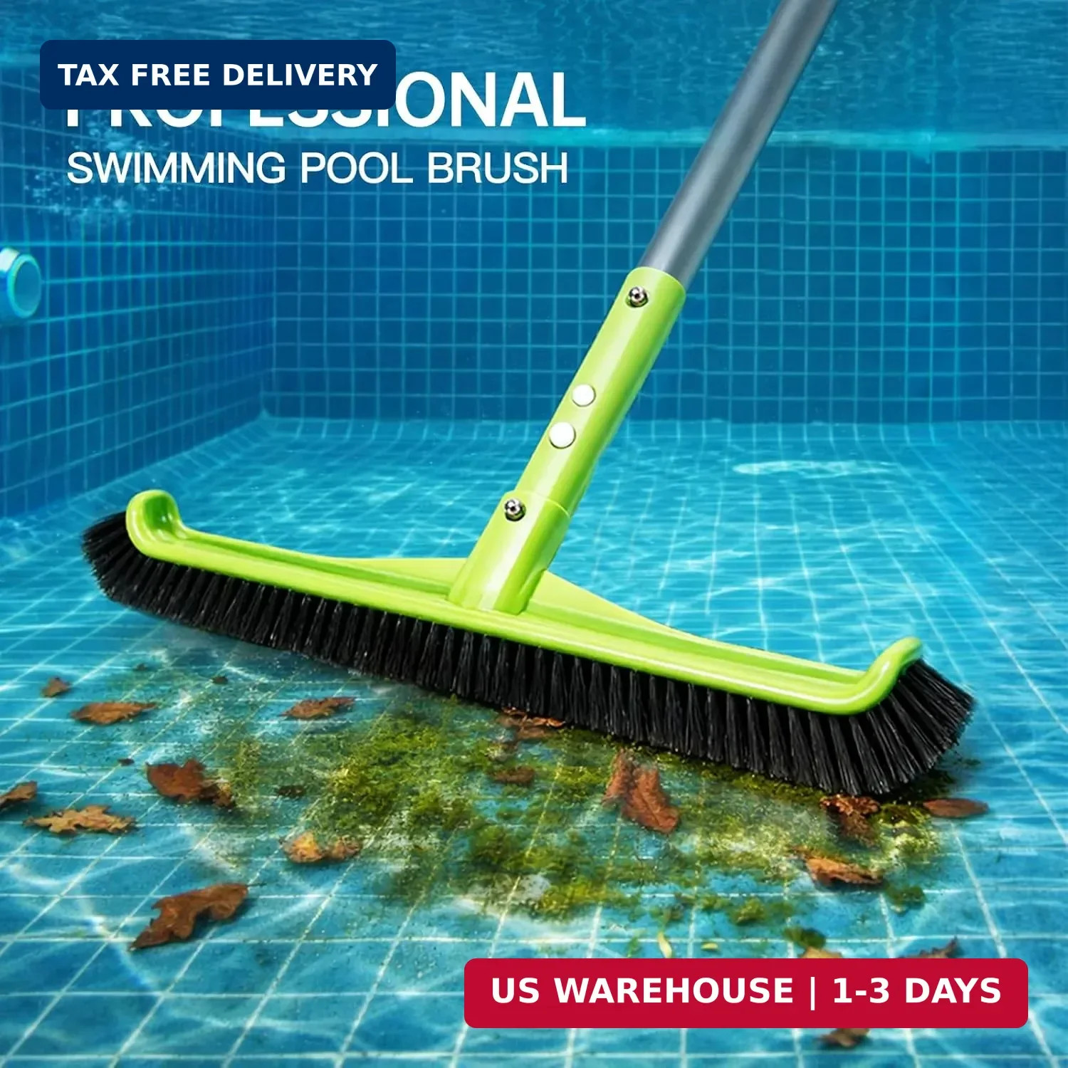 Pool Brush Head Nylon Bristles Curved Pool Scrub Brush for Walls Floors