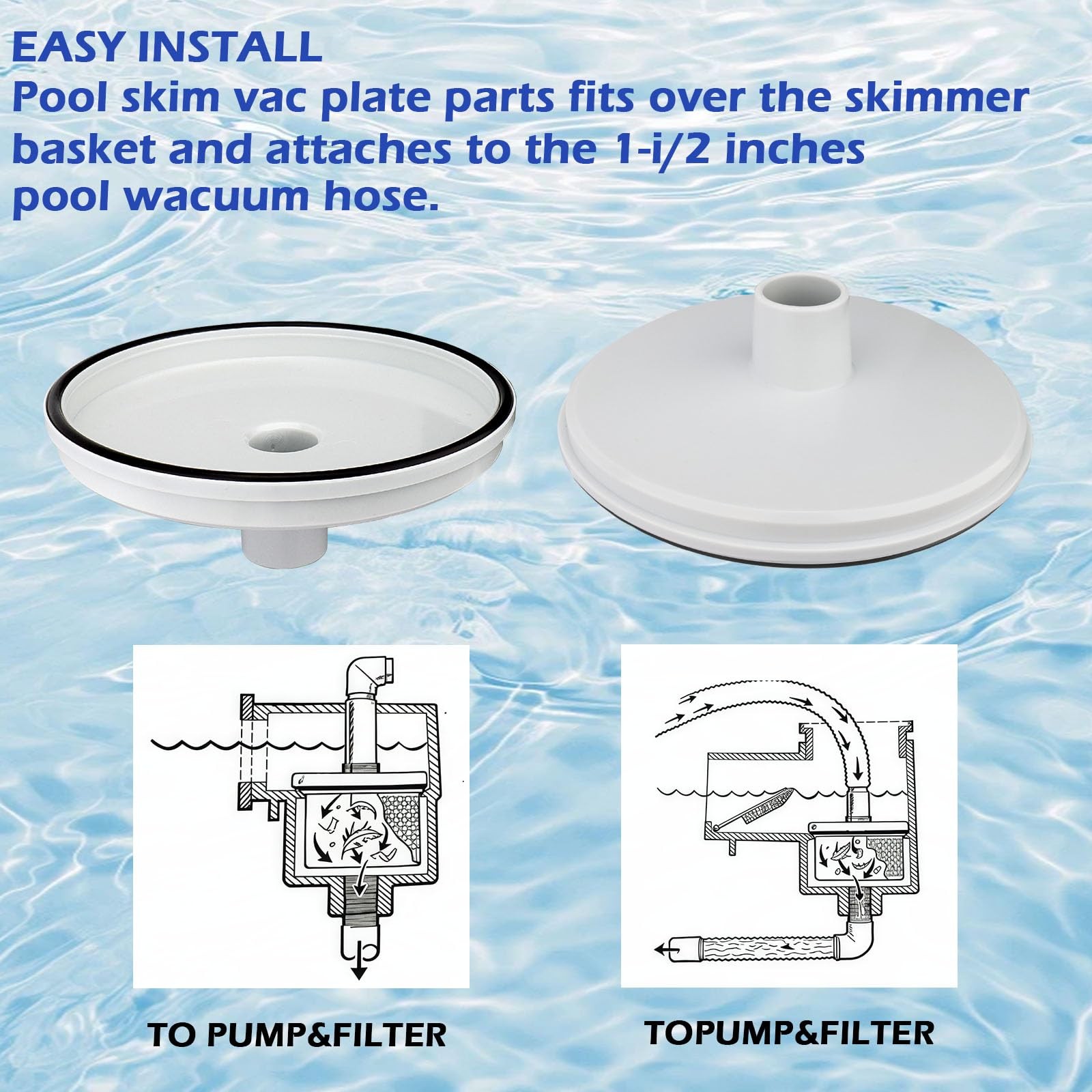 Pool Skimmer Vacuum Plate Adapter for Hayward SP1082, SP1084, SP1085, SP1075