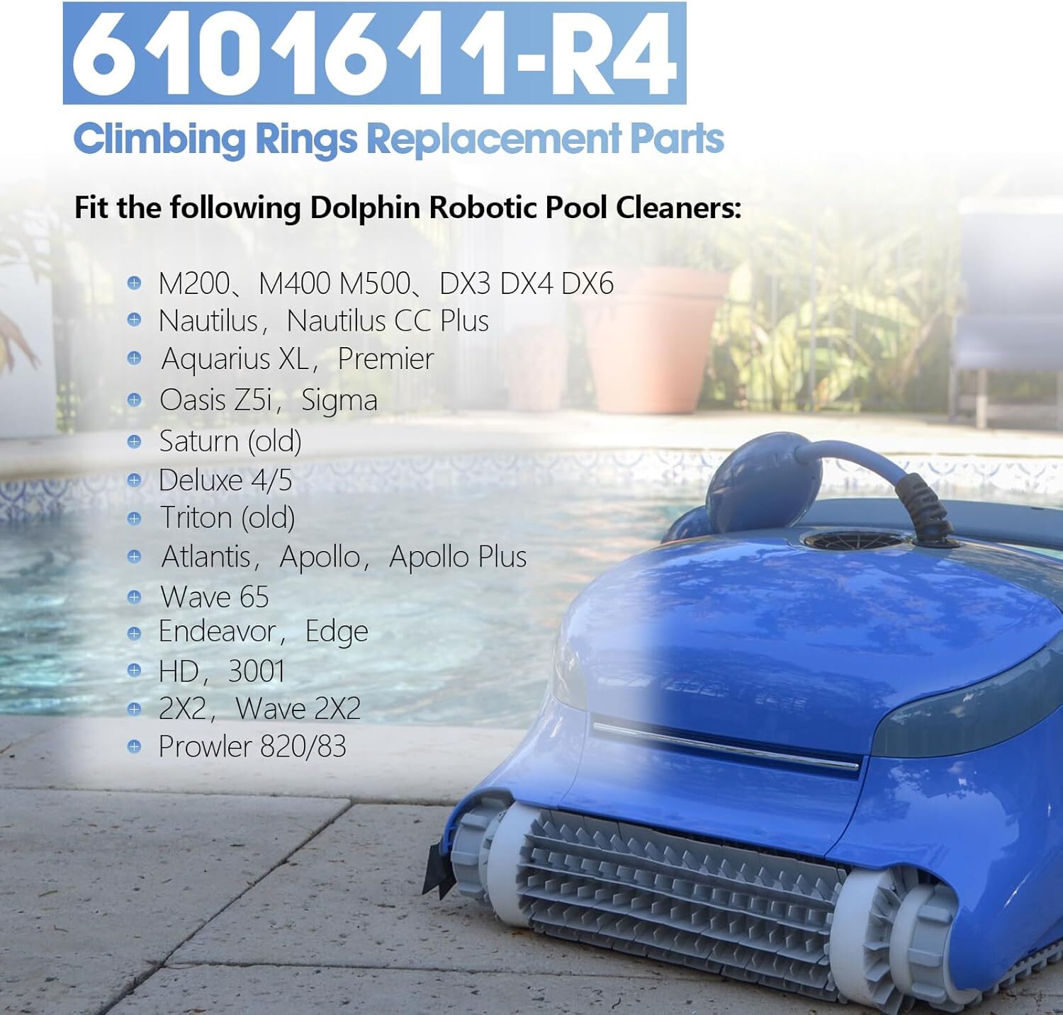 Dolphin Nautilus CC Plus Pool Cleaner Accessory Kit: Rings Tracks & Wheels New