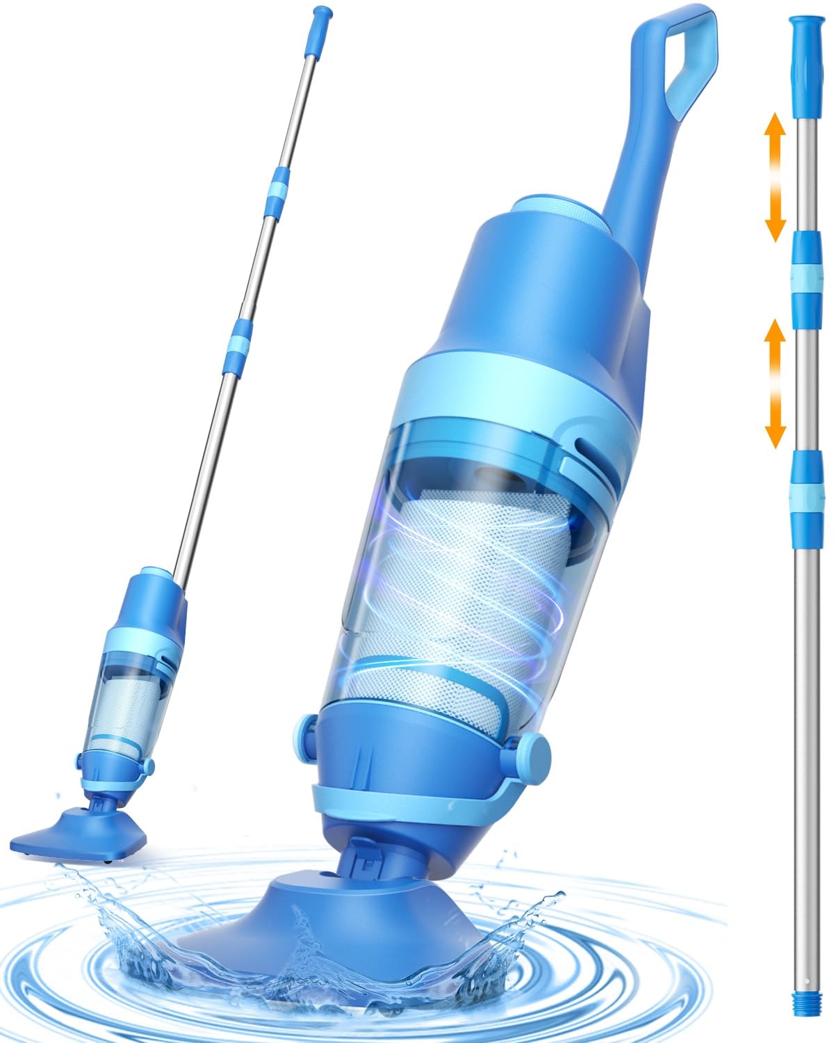 Cordless Pool Vacuum for Inground & Above Ground Pools: Ocean Blue(23.8 GPM)