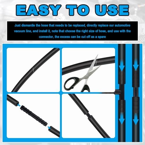 6PCS 5Ft Silicone Vacuum Hose Automotive Kit,ID 94PCS