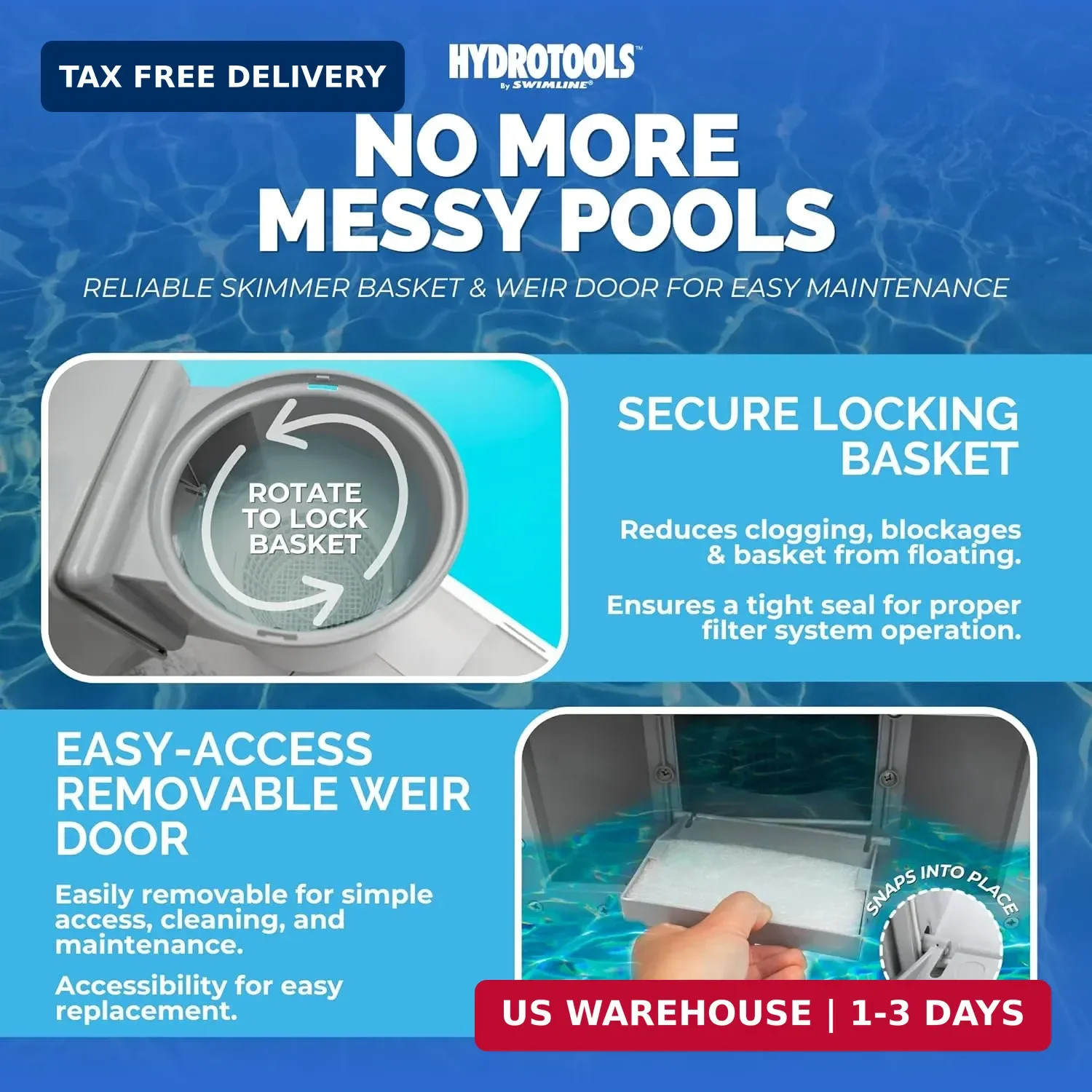 SWIMLINE HYDROTOOLS GREY Standard Thru-Wall Above Ground Pool Skimmer Kit | ABS