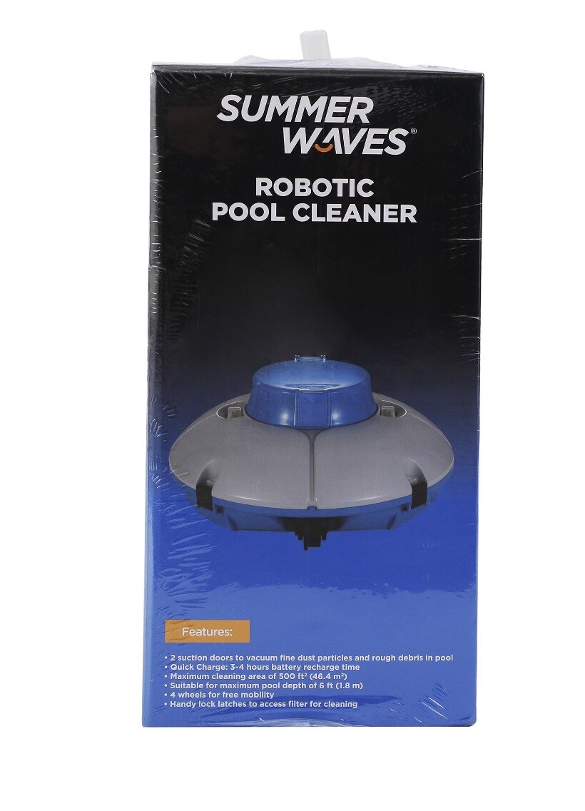 Summer Waves Robotic Cordless Rechargeable Swimming Pool Vacuum Cleaner System