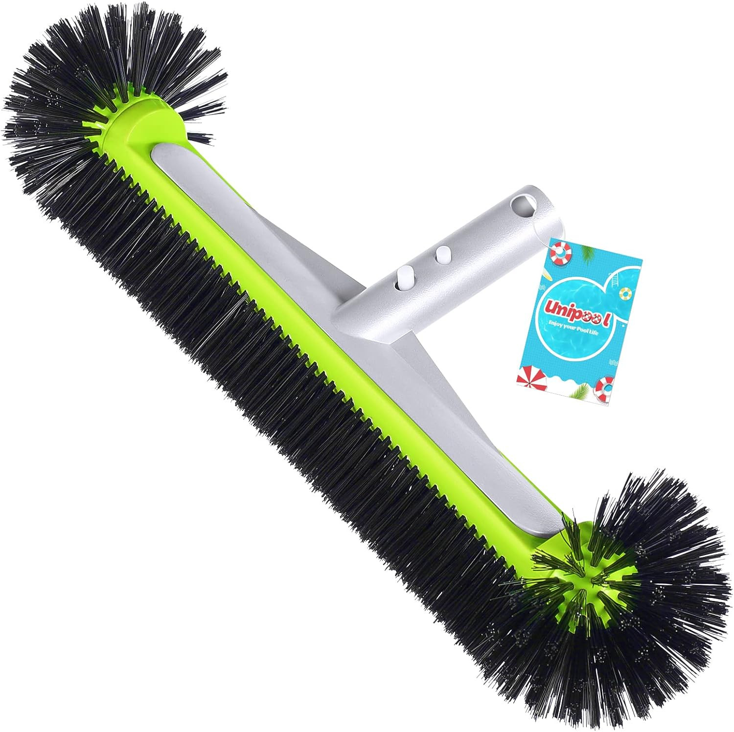 Swimming Pool Brush Head with Round Ends,17.5&Prime; Heavy Duty Aluminum Back Head for