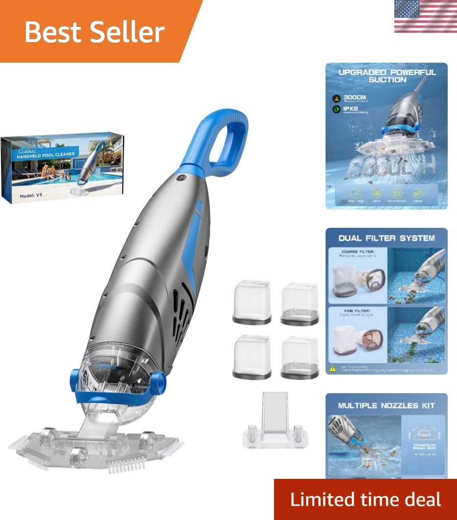 2026 Cordless Pool Vacuum with 6000 L/H Suction for Above & Inground Pools