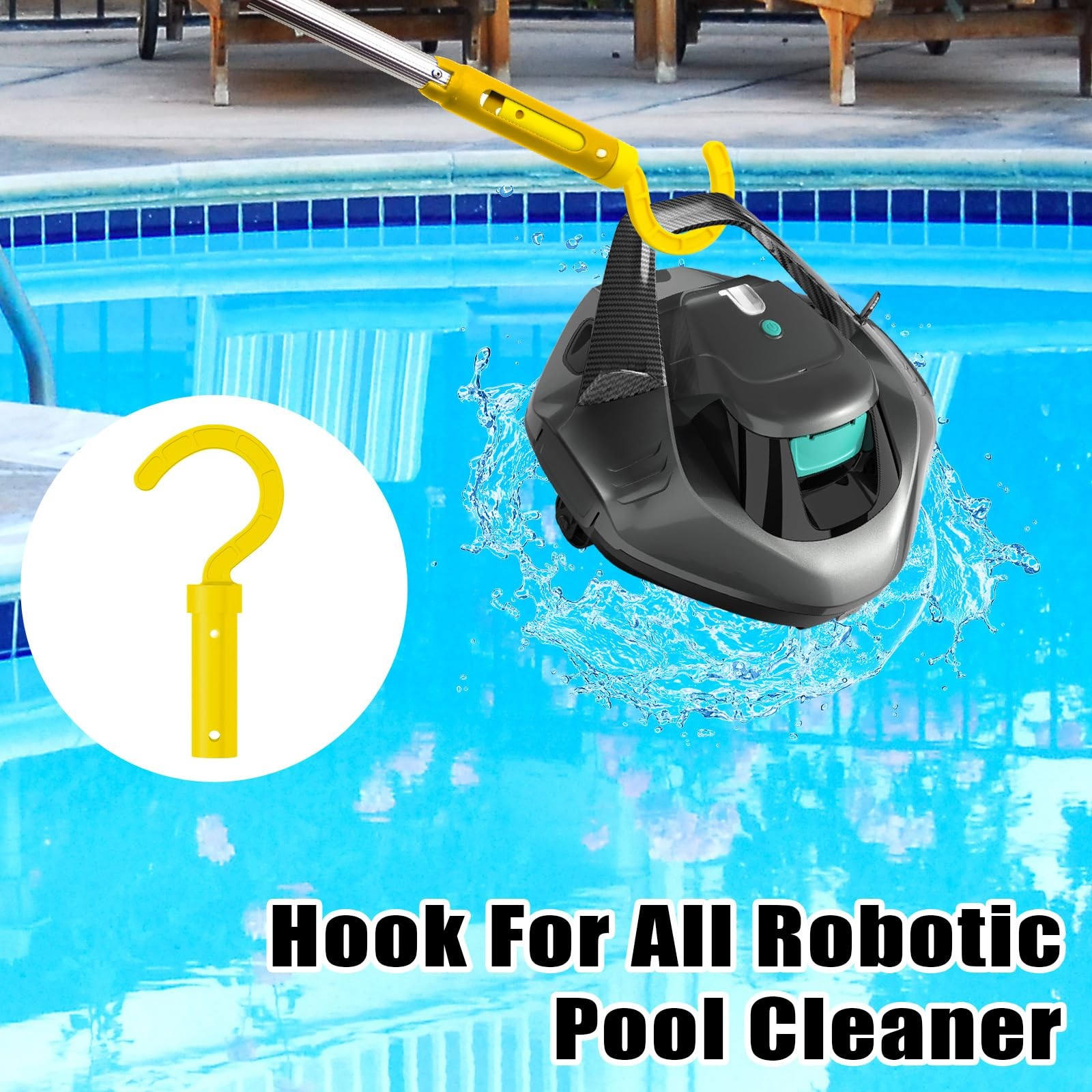 Hook for Robotic Pool Cleaner, Pool Hook for Poles with All Pool Vacuum Inclu…