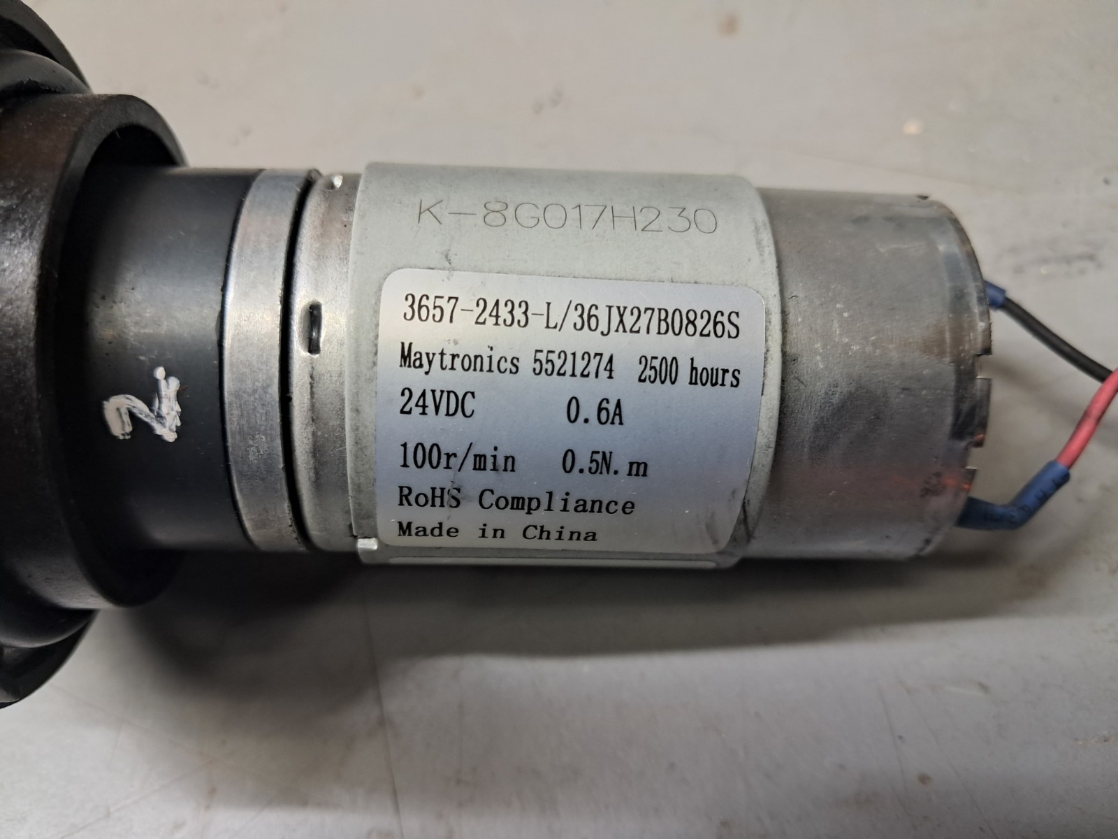 *TESTED* Maytronics Pump/Drive Motor 5521274 24V 100 RPM Dolphin Pool Robot