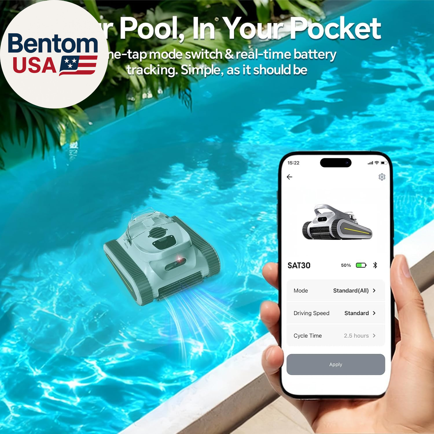Pool Vacuum for Inground Pools & above Ground Pool, Cordless Robotic Pool Cleane