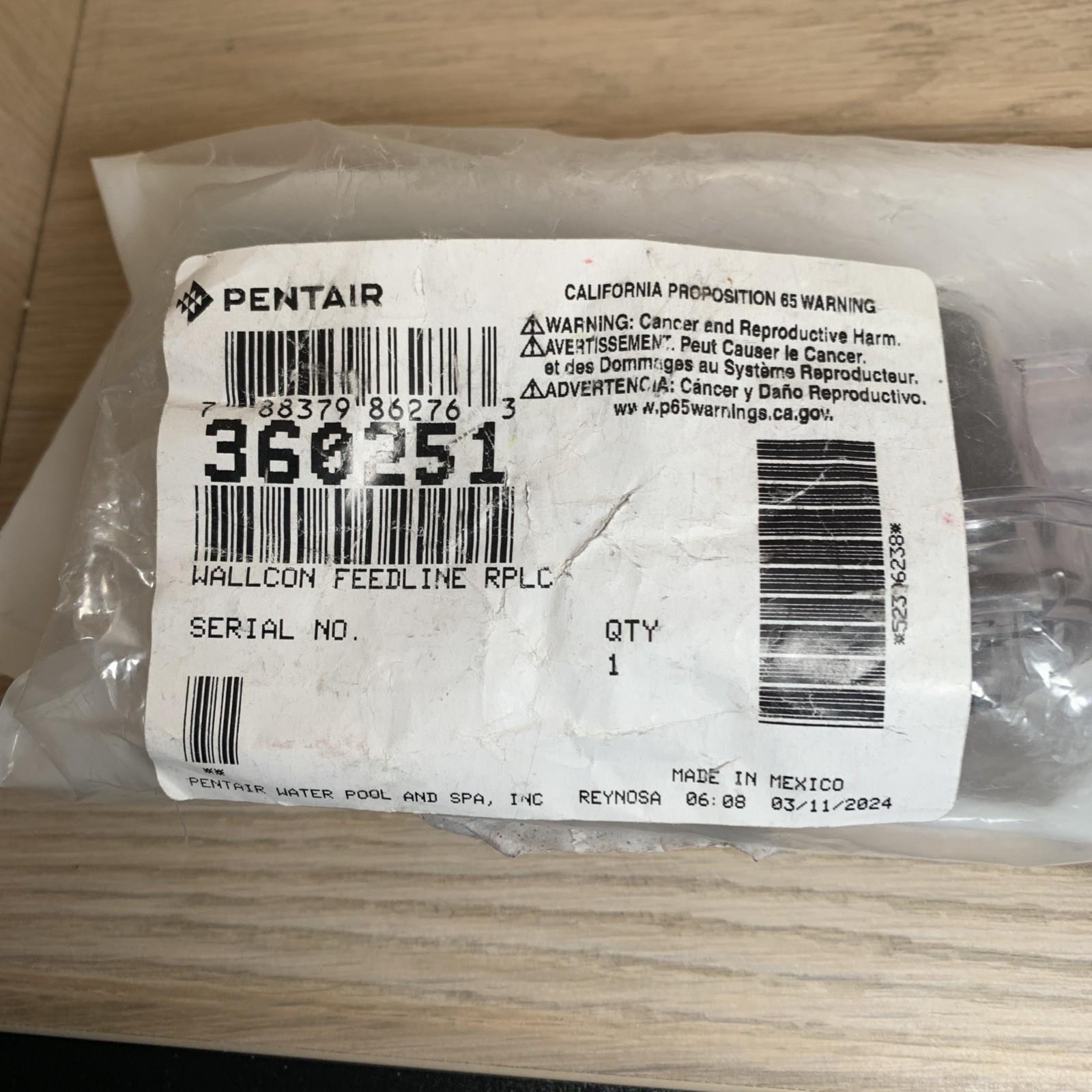Pentair Racer / Racer LS Pressure Side Cleaner Feedline Wall Connector Kit