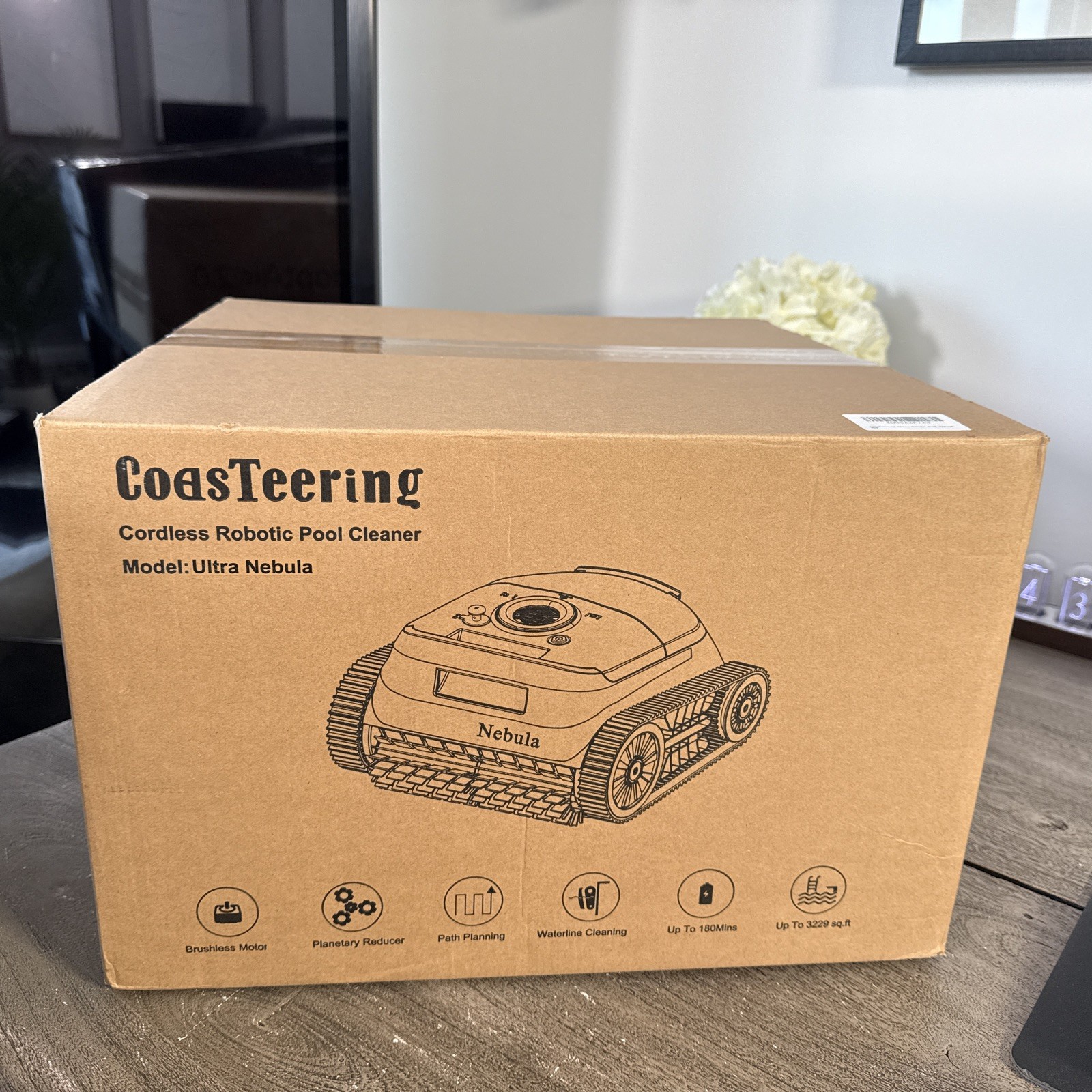 CoasTeering Ultra Nebula Smart Robotic Pool Vacuum, 5580 GPH, 3229 SqFt, 180 Min