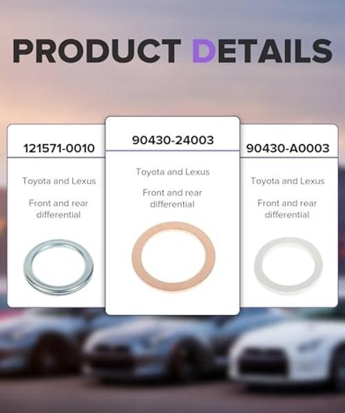 12PCS Differential Gasket, Car Accessories, Differential and Adaptable