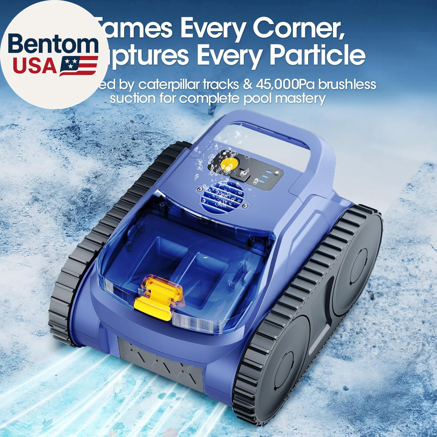 Cordless Robotic Pool Vacuum with Smarter Navigation & Track Drive, Dual 180W Br