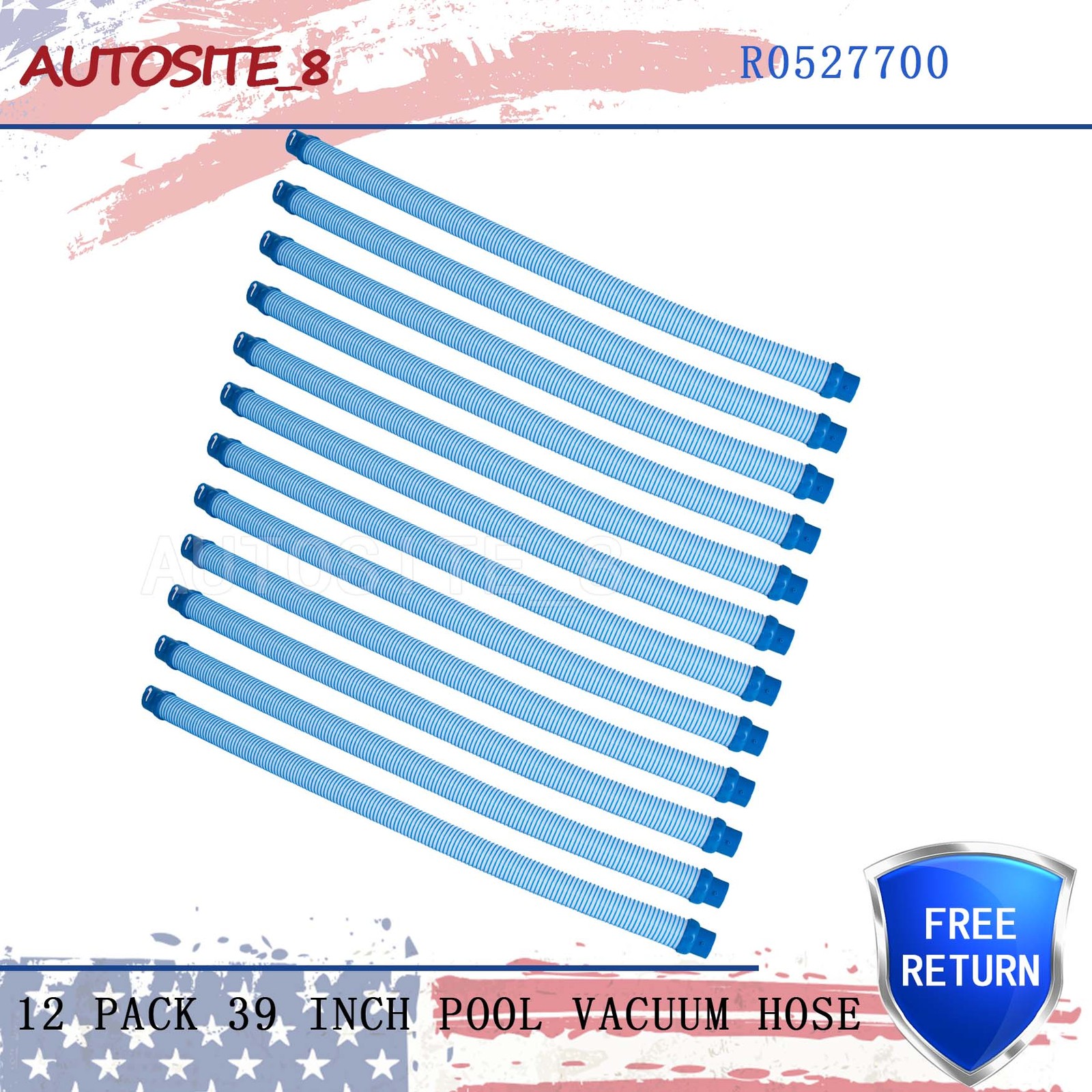 12 Pack 39 Inch Pool Vacuum Hose Twist Lock Hose for Zodiac Baracuda MX8