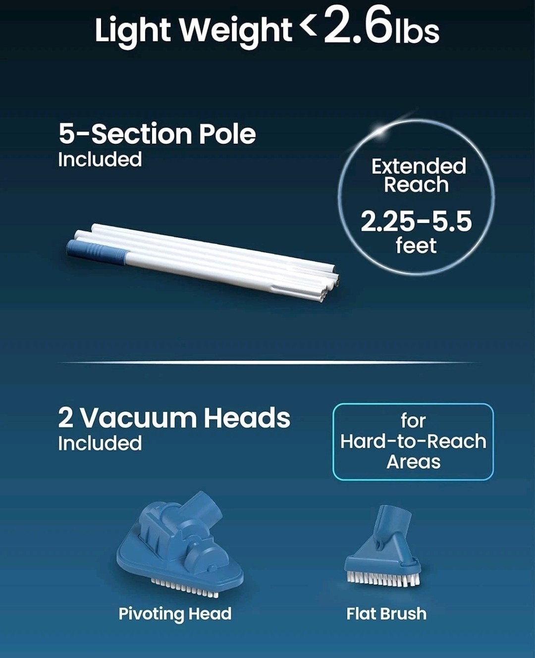 KOKIDO XTROVAC 110 Rechargeable Handheld SWIMMING Pool Vacuum Set Model EV05