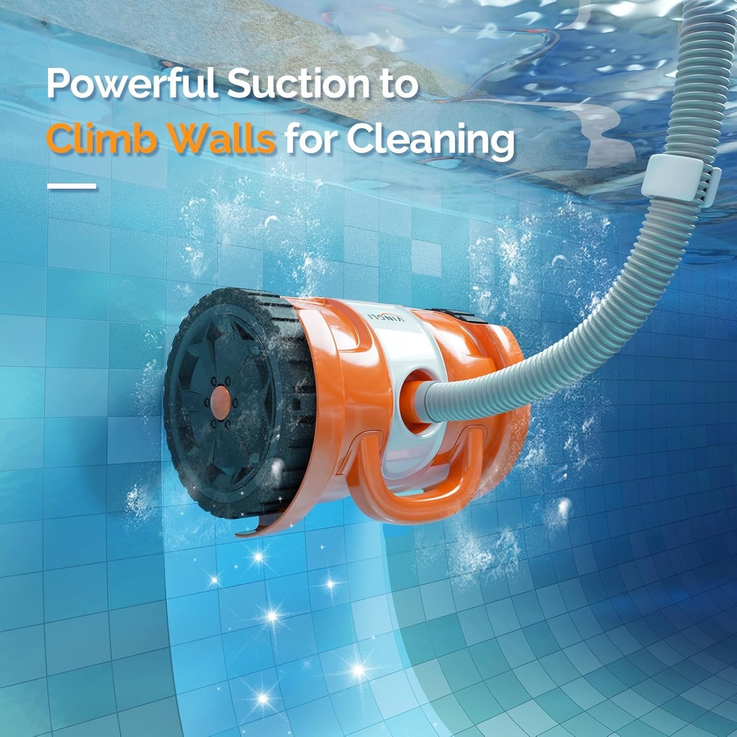 2025 Pool Vacuum Cleaner Suction Side Wall-Climbing Inground & Above-Ground w…