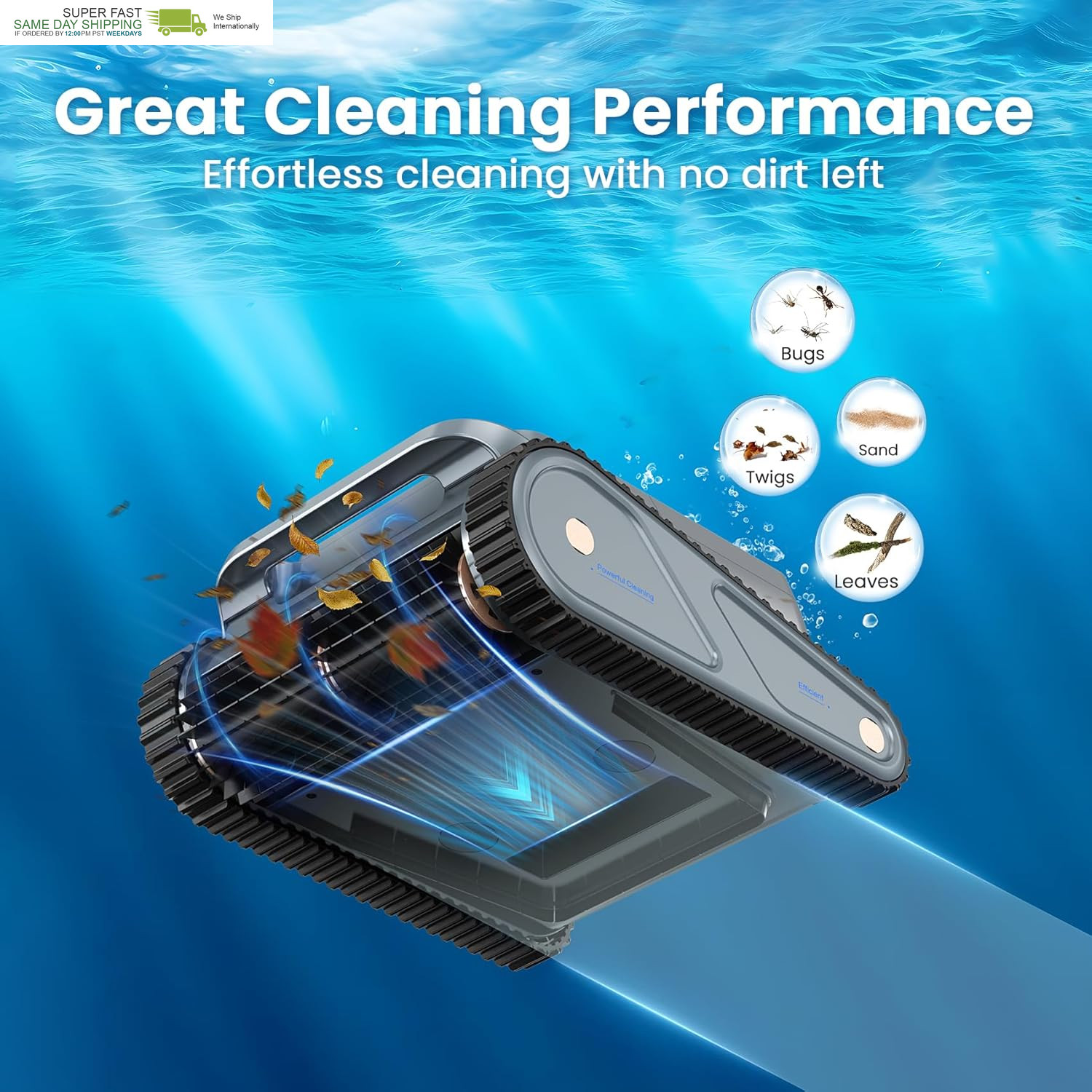 Wall-Climbing & Waterline Cleaning, 150Min Runtime, Intelligent Route Planning,