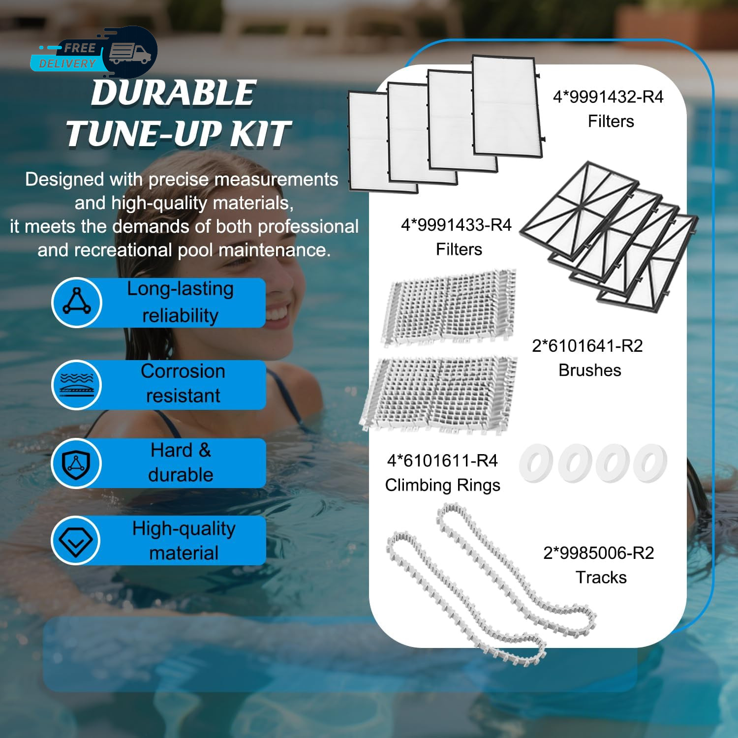 Tune-Up Kit Maytronics Dolphin Nautilus CC plus Robotic Pool Cleaner Includes.