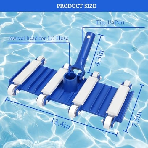 Pool Vacuum Head with Wheels 14 Heavy Duty Head Pool Cleaner Vac Head Flexible