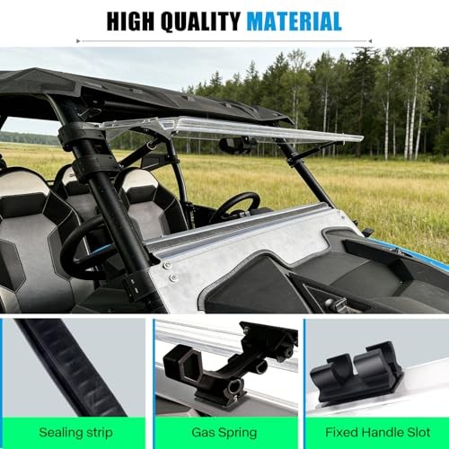 2PCS 3-IN-1 Flip Up Windshield Compatible with Polaris RZR 1000 XP/XP 4 1000