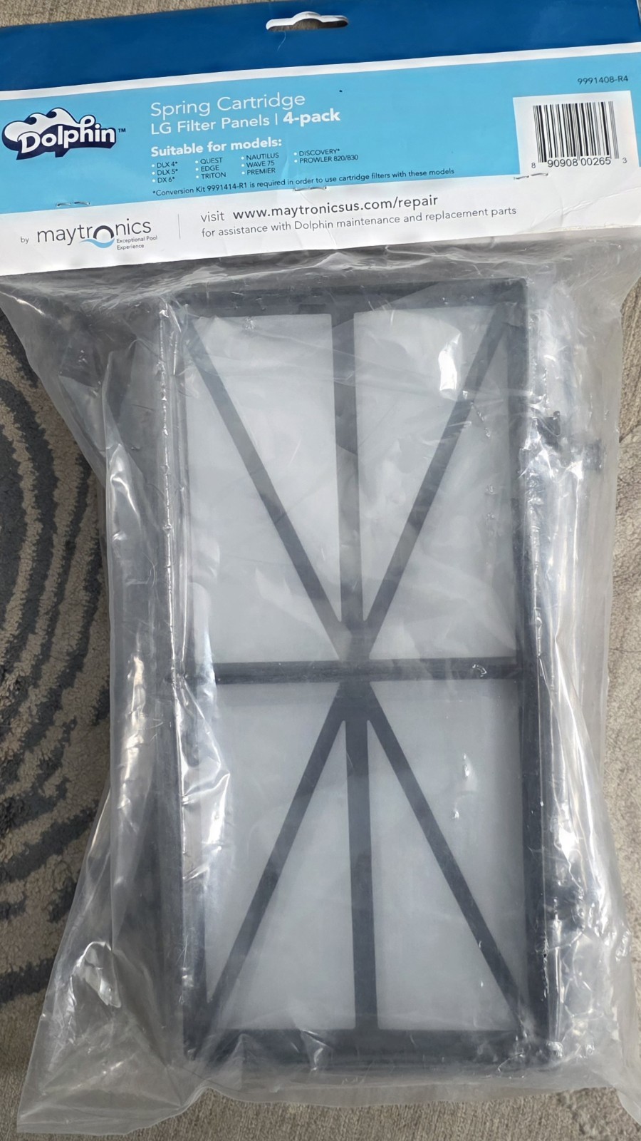 OEM Maytronics Dolphin Spring Cartridge LG Filter Panels, Brand New, 9991408-D4