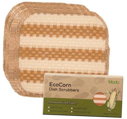 10 Pcs EcoCorn Dish Sponges Scrubbers – 100% Corn Fiber – Heavy Duty (10 Pack)