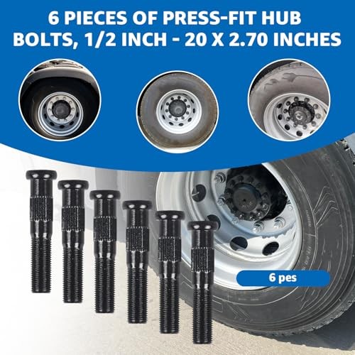 Replacement for Dexter 5200, 6000 7000, lb 7-262 Trailer Press-in Wheel Studs