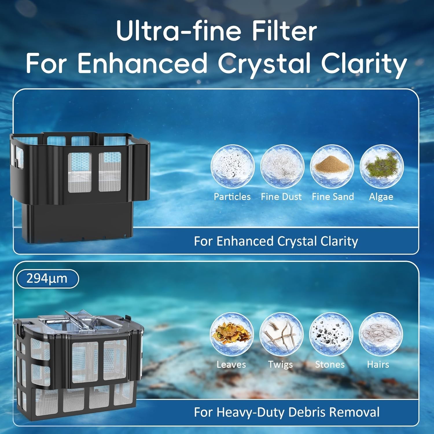 Seauto SAT40 Robotic Pool Cleaner, 240 Mins Runtime 4 Modes Cleaning App Control
