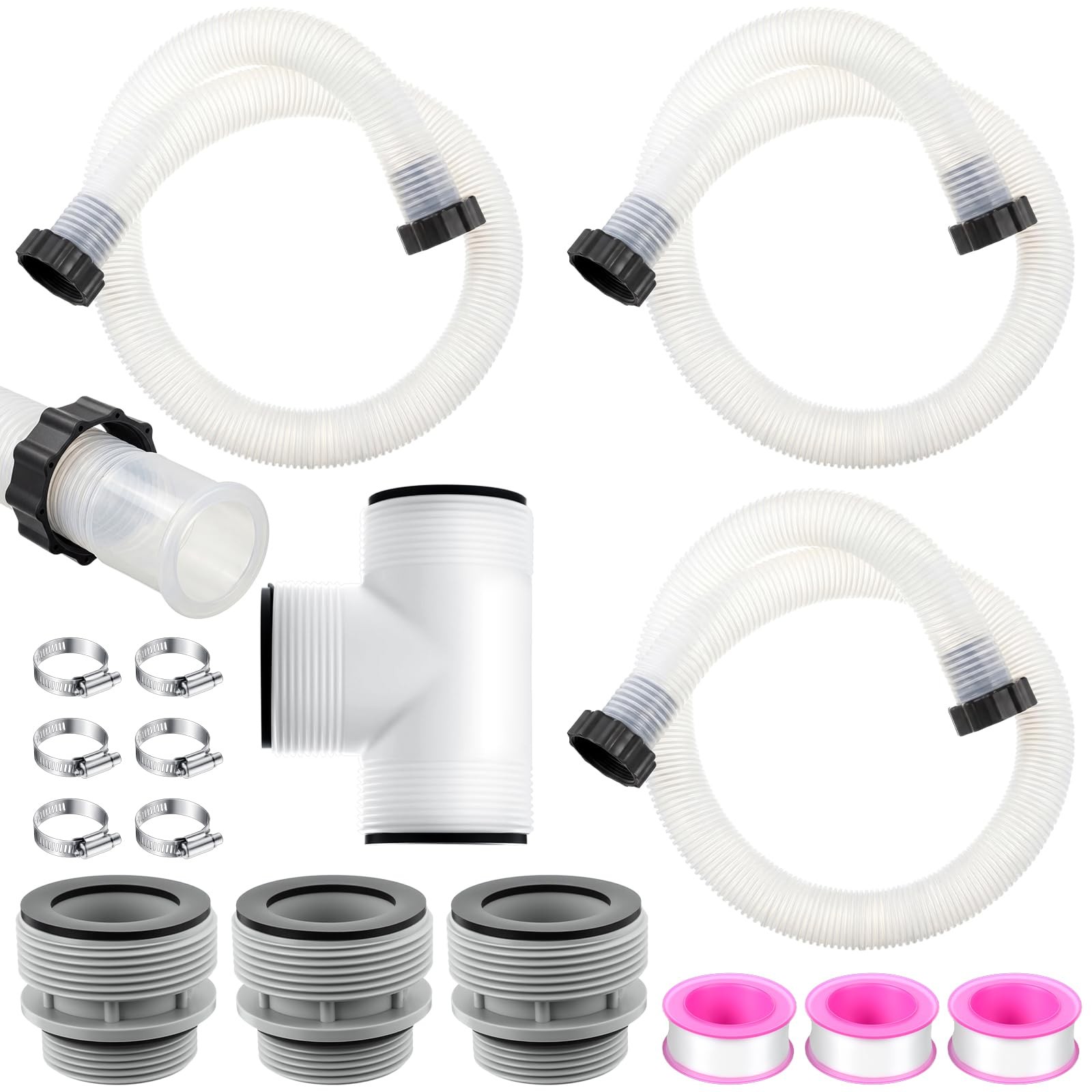 Innconee 3 Pack 1.5X59 29060E Flexible Pool Filter Pump Hose Kit For Above