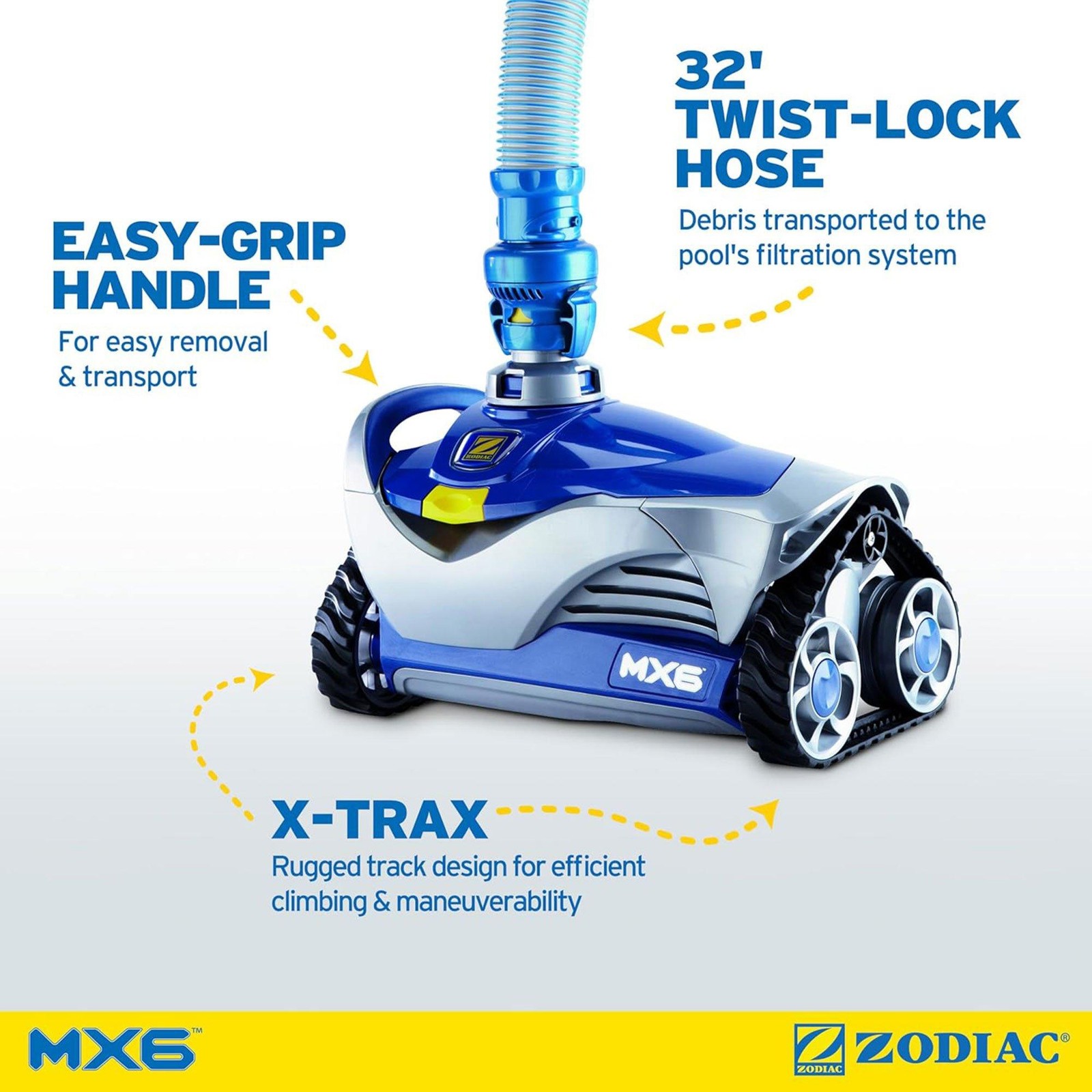 The Zodiac MX6 Advanced Suction Side Automatic Pool Cleaner
