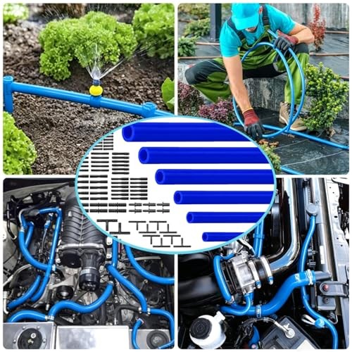 Silicone Vacuum Hose Kit Blue 6PCS 10FT 1/8&Prime; 5/32&Prime; 3/16&Prime; 1/4&Prime; Blue 10FT 6PCS