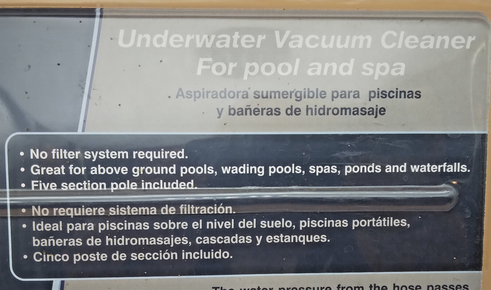 Aqua EZ Underwater Vacuum Cleaner W/Aluminum Pole UV189 Includes Vacuum Handle