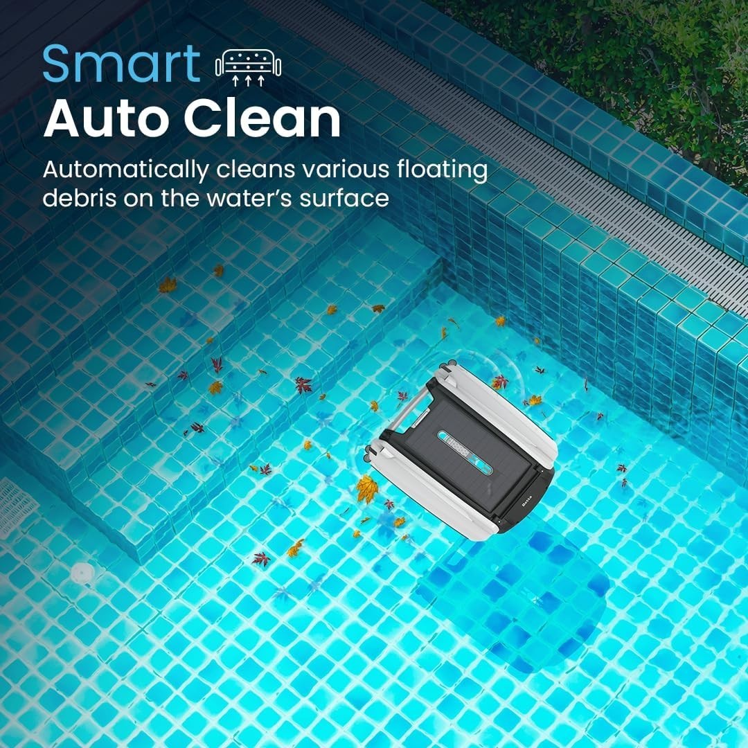 SE Solar Powered Automatic Robotic Pool Surface Skimmer Cleaner with 24/7 Con…