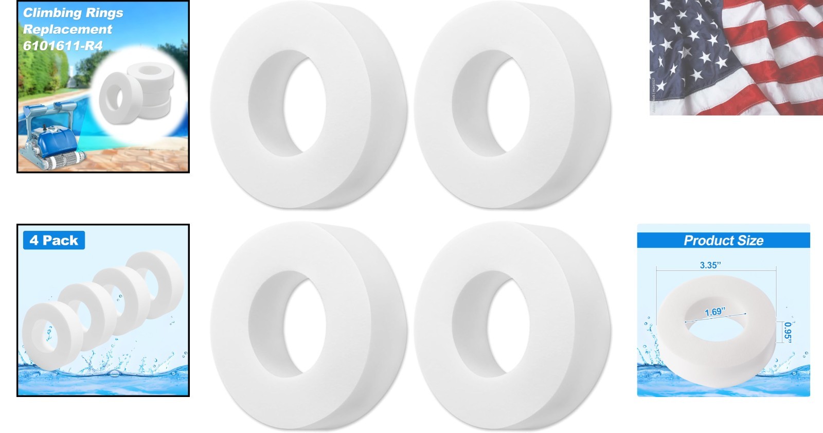 Pool Cleaner Climbing Ring Replacement for Maytronics Dolphin 6101611-R4, Com…