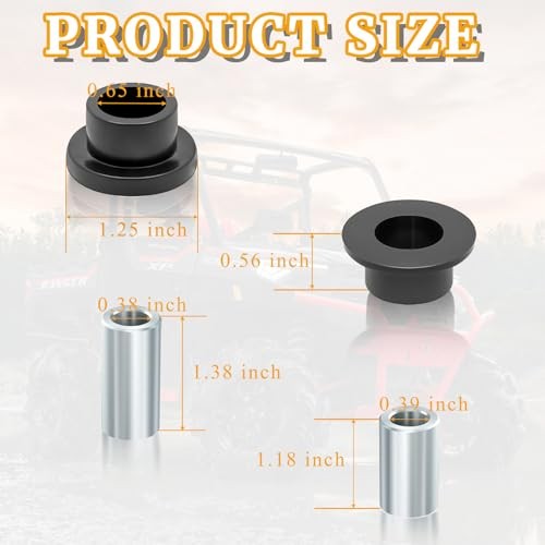 12 Pcs Shock Absorber Bushings Bearings Kit Gasket Front and Rear Sleeve Kit