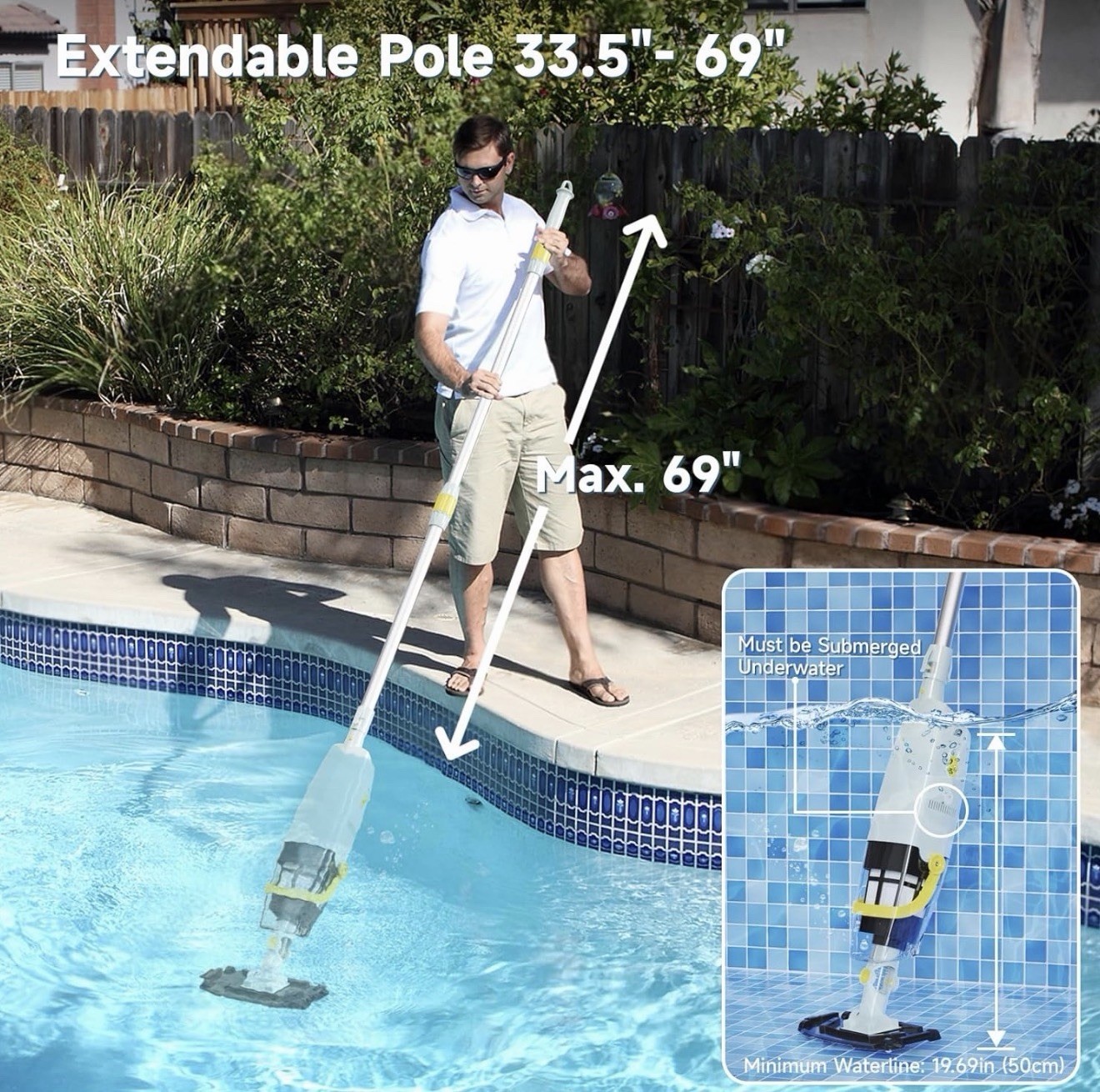 Lydsto S1 Handheld Cordless Pool Vacuum Dual Phase Debris Filter Opened Box