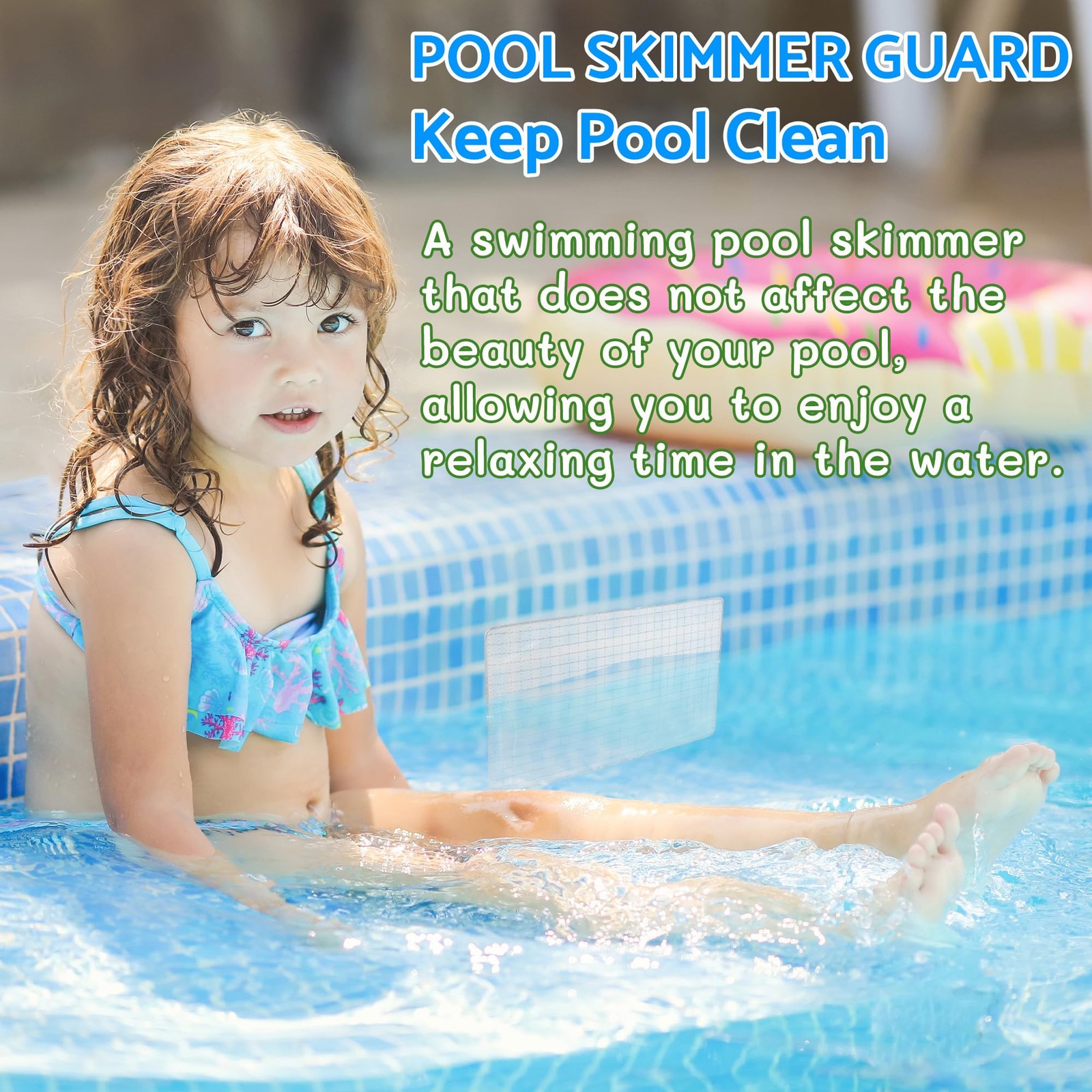 Pool Skimmer Guard Kit Reusable Swimming Pool Skimmer Leaf Shield Net with El…