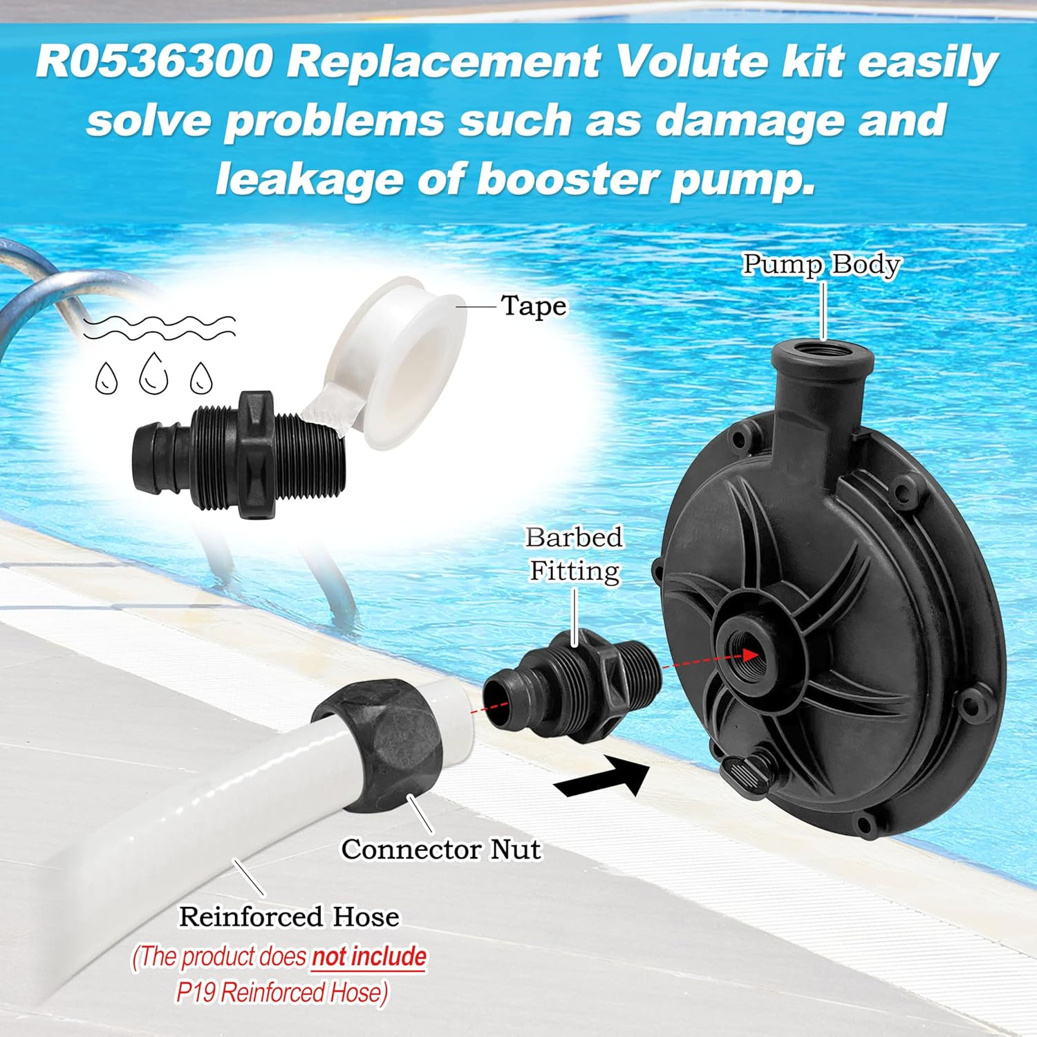 Polaris PB4-60 Booster Pump Replacement Volute – Black, Newest Version