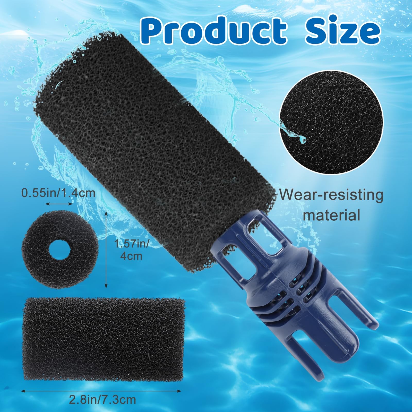 30PCS Sweep Hose Tail Scrubber Black Sponges Pool Cleaner Part Hose Tail Foam…